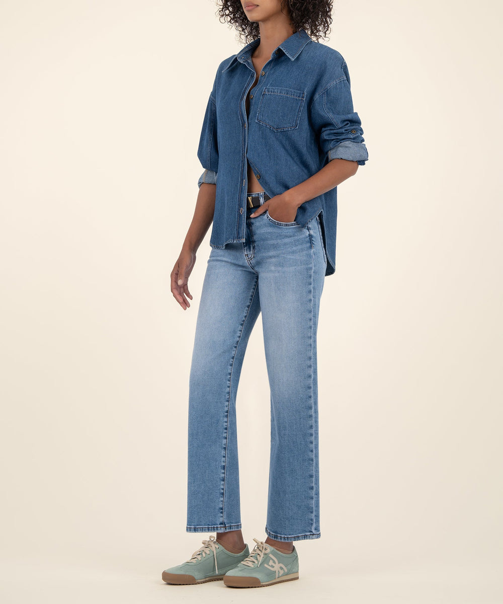 CHARLOTTE INCONTESTABLE WASH HIGH RISE WIDE LEG JEAN
