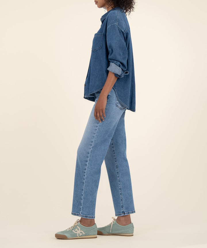 CHARLOTTE INCONTESTABLE WASH HIGH RISE WIDE LEG JEAN