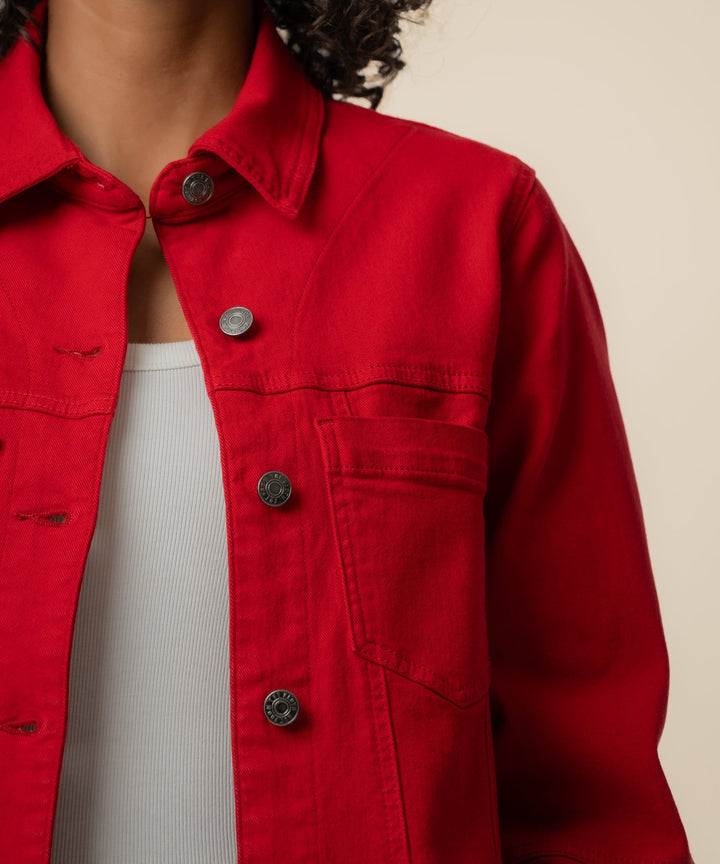 BAILEY RUBY RED BUTTON FRONT JACKET
