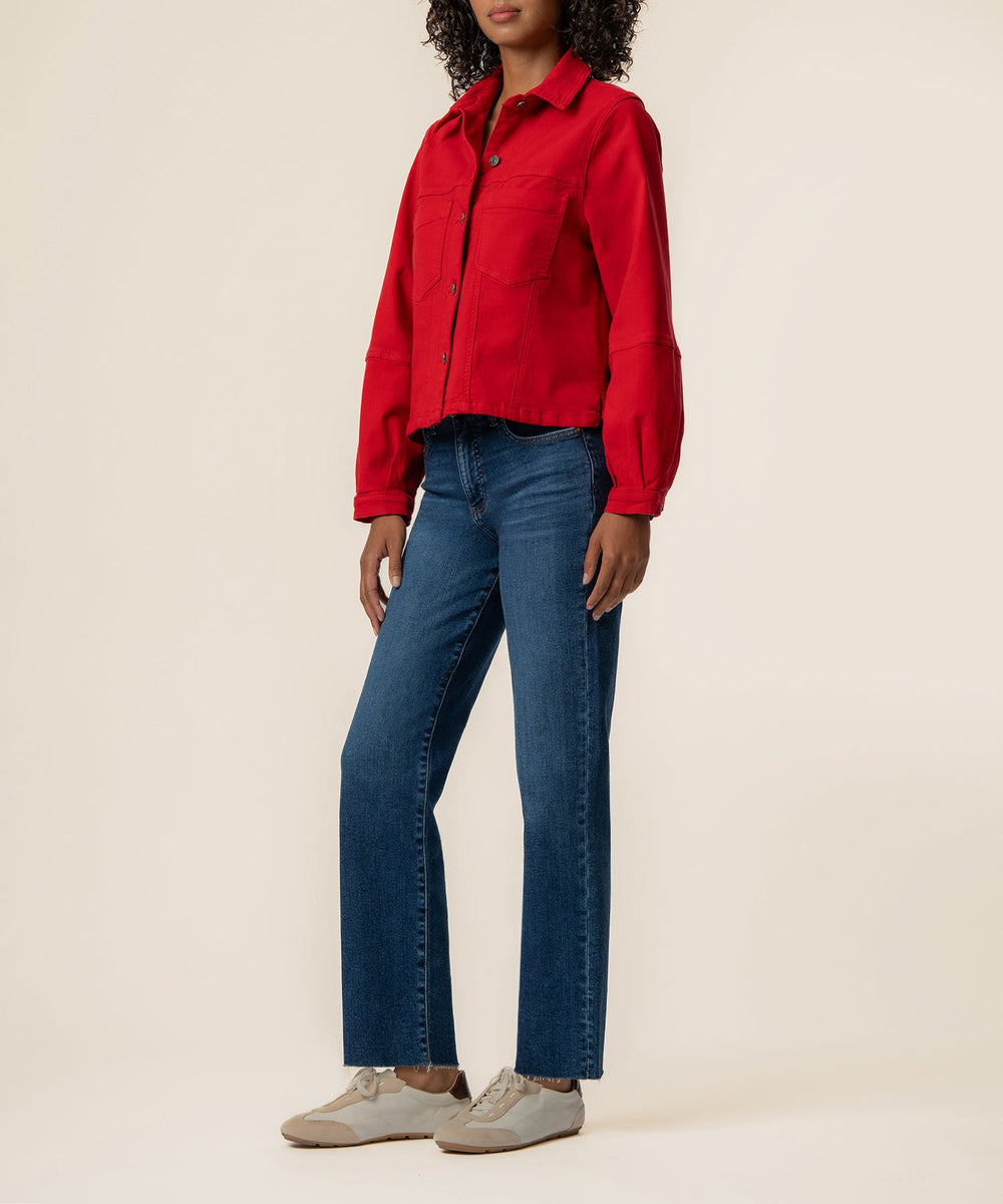 BAILEY RUBY RED BUTTON FRONT JACKET
