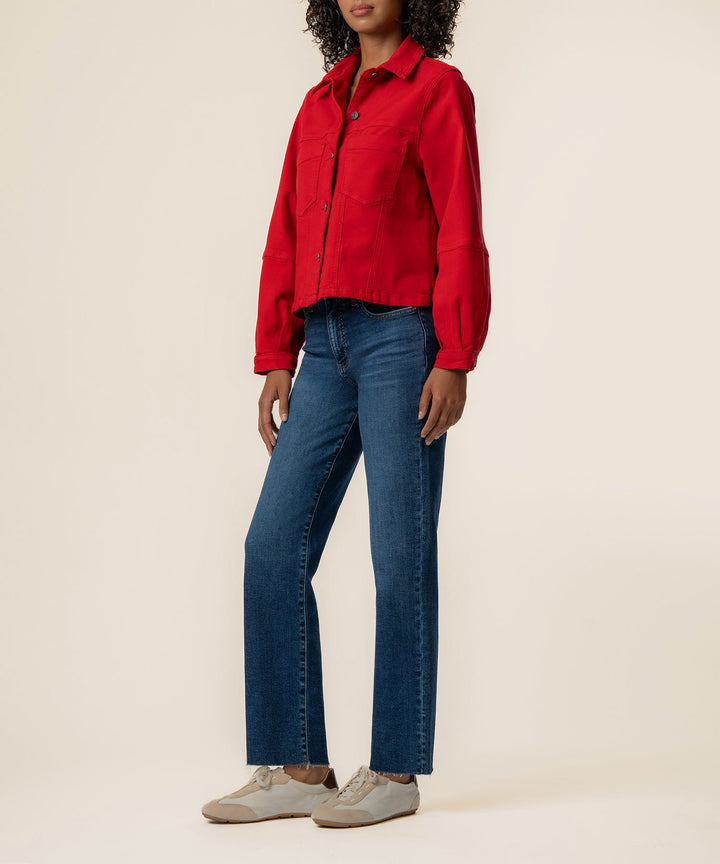 BAILEY RUBY RED BUTTON FRONT JACKET