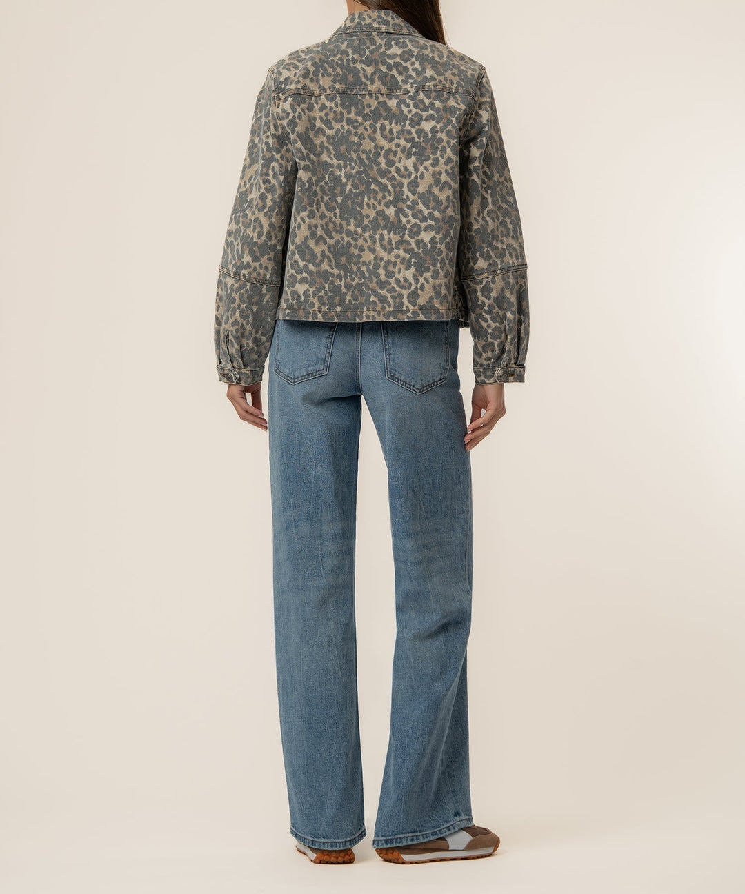 BAILEY LEOPARD DENIM BUTTON FRONT JACKET