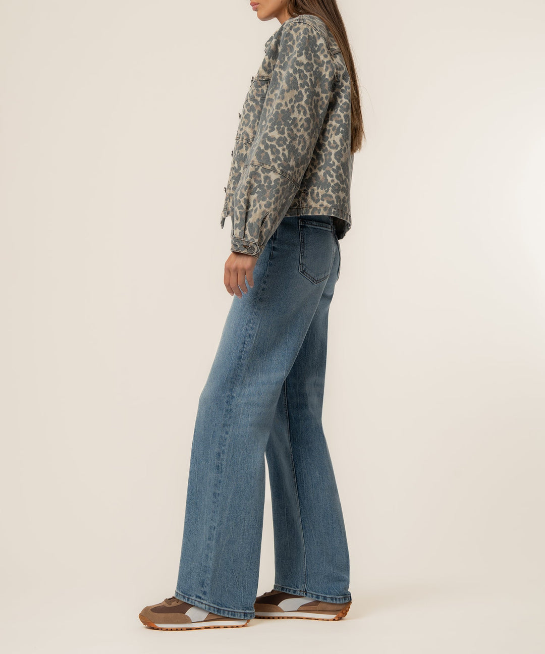 BAILEY LEOPARD DENIM BUTTON FRONT JACKET