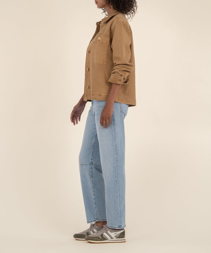 BARB CARAMEL JACKET W/ SHIRT COLLAR