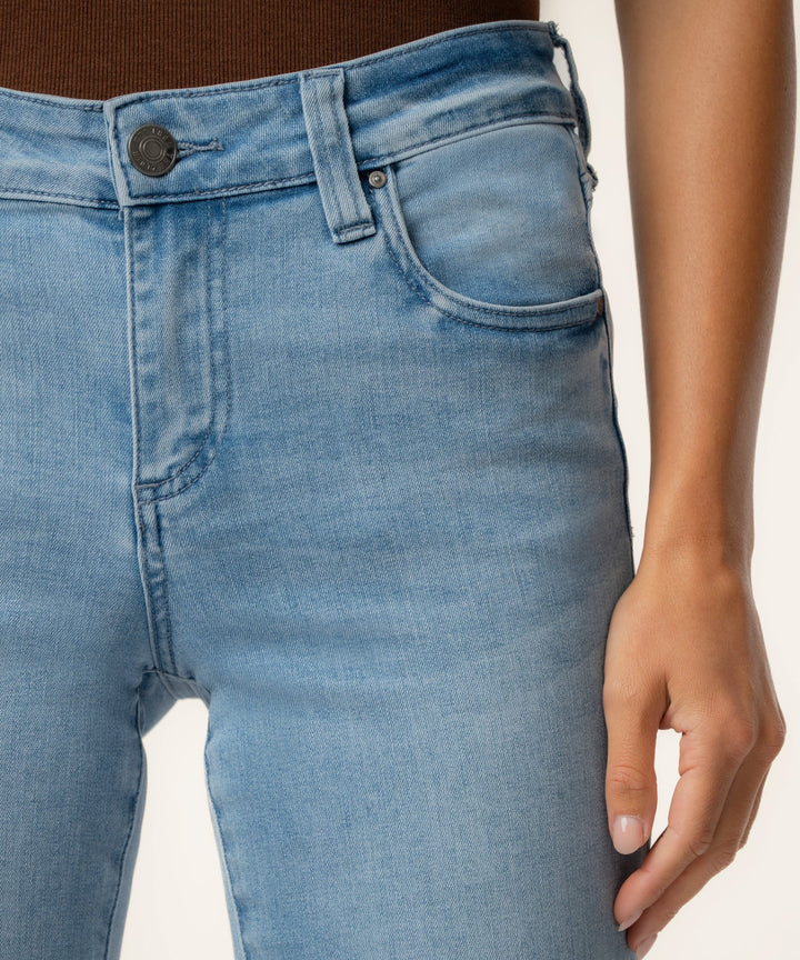 NATALIE LIVELY WASH MID RISE FLARE LEG JEANS