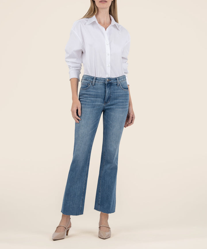 KELSEY BRACE WASH HIGH RISE FLARE ANKLE JEANS