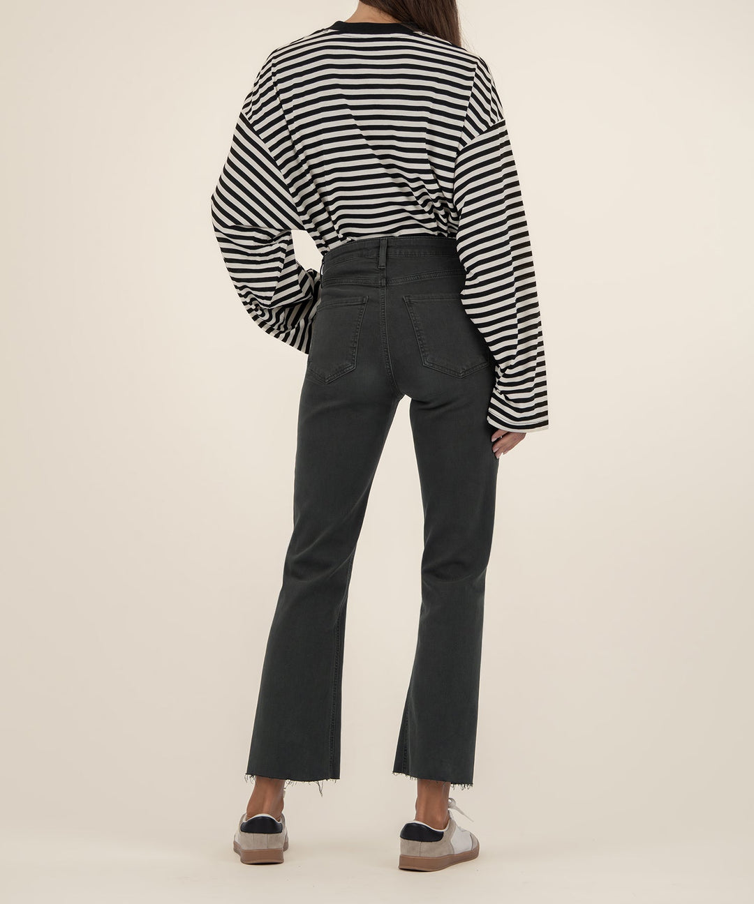PEWTER GREEN KELSEY HIGH RISE ANKLE FLARE