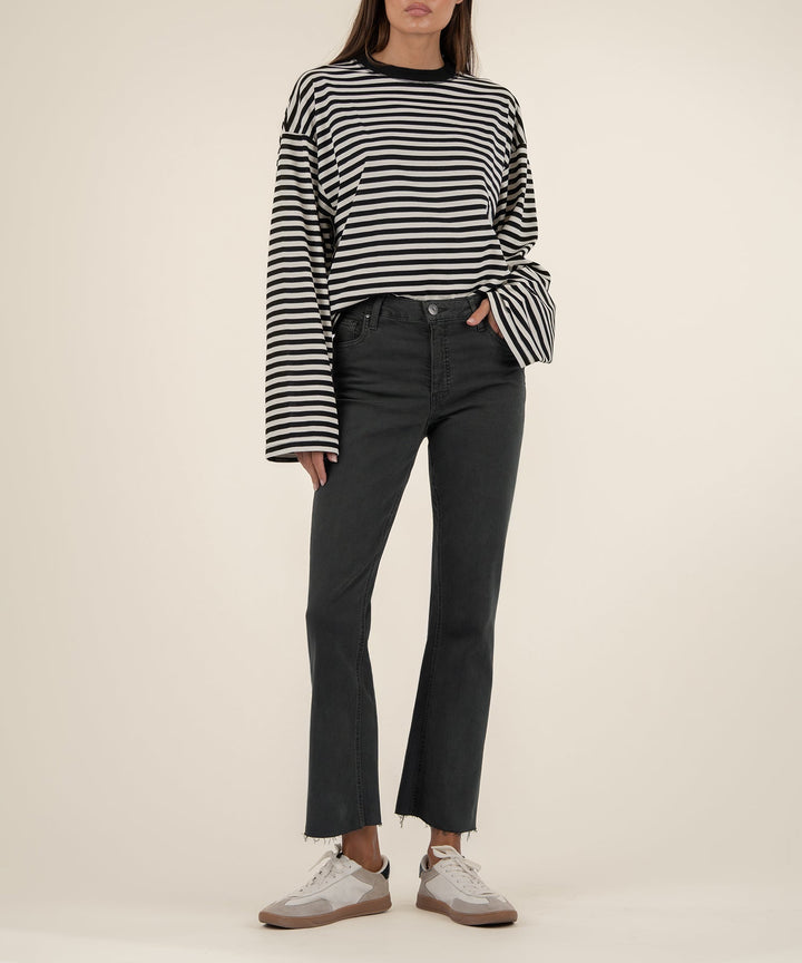 PEWTER GREEN KELSEY HIGH RISE ANKLE FLARE