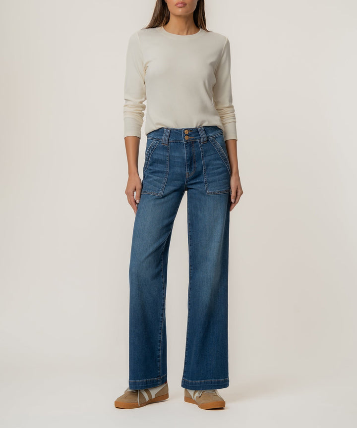 JODI HIGH RISE STRAIGHT LEG JEANS WITH PORKCHOP POCKETS