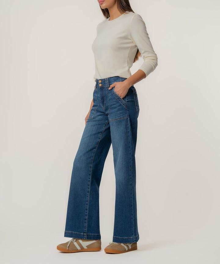 JODI HIGH RISE STRAIGHT LEG JEANS WITH PORKCHOP POCKETS