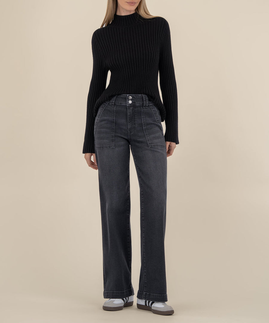 BLACK HERA MOCK NECK SWEATER
