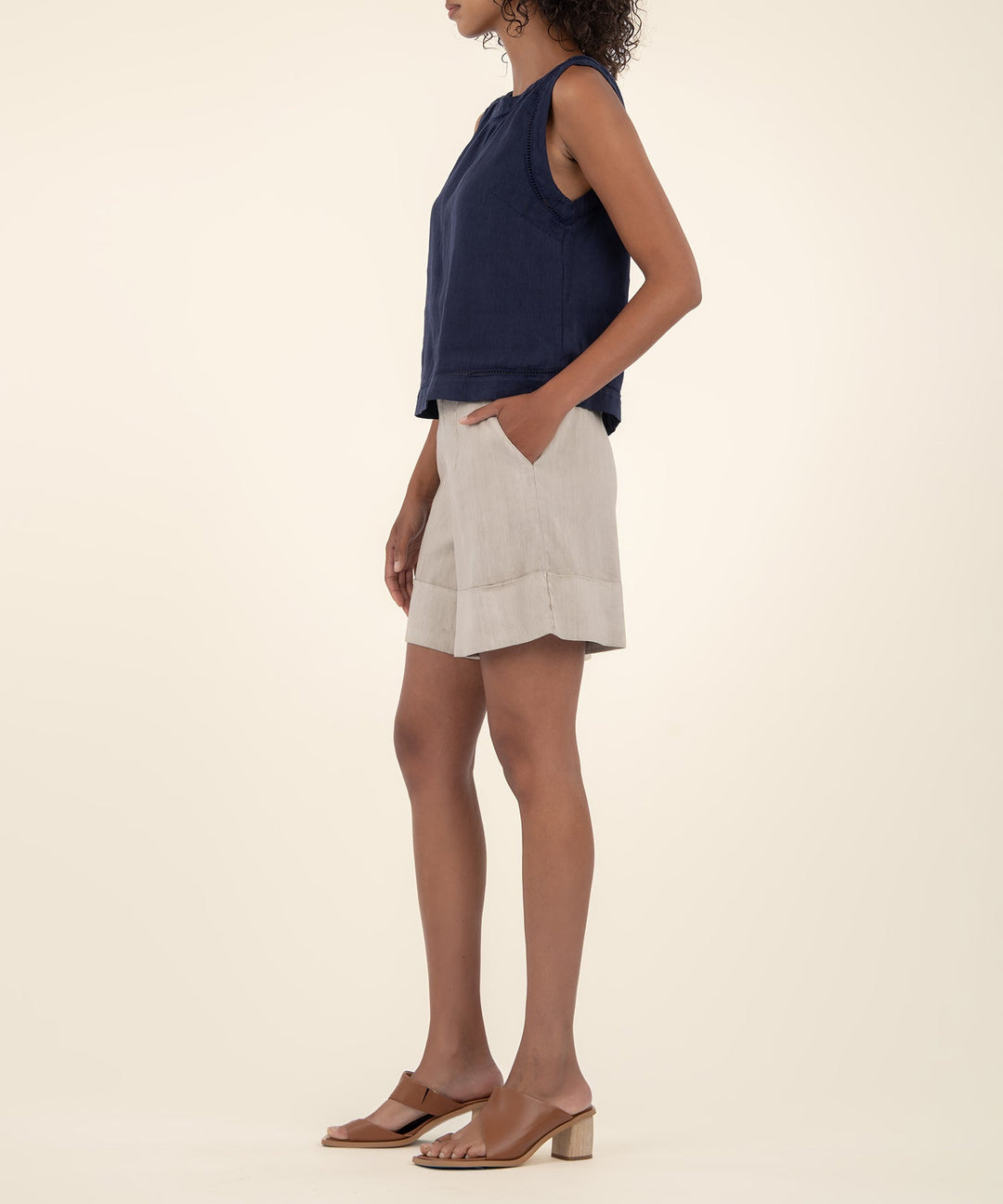 JOANNE INK BLUE SLEEVELESS TOP