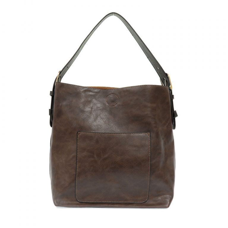 DARK OAK HOBO BAG WITH BLACK HANDLE