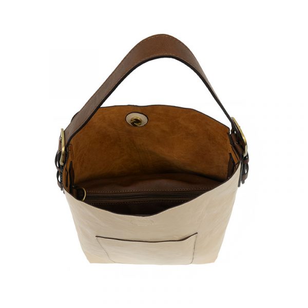 METALLIC PEARL HOBO WITH COFFEEE HANDLE HANDBAG