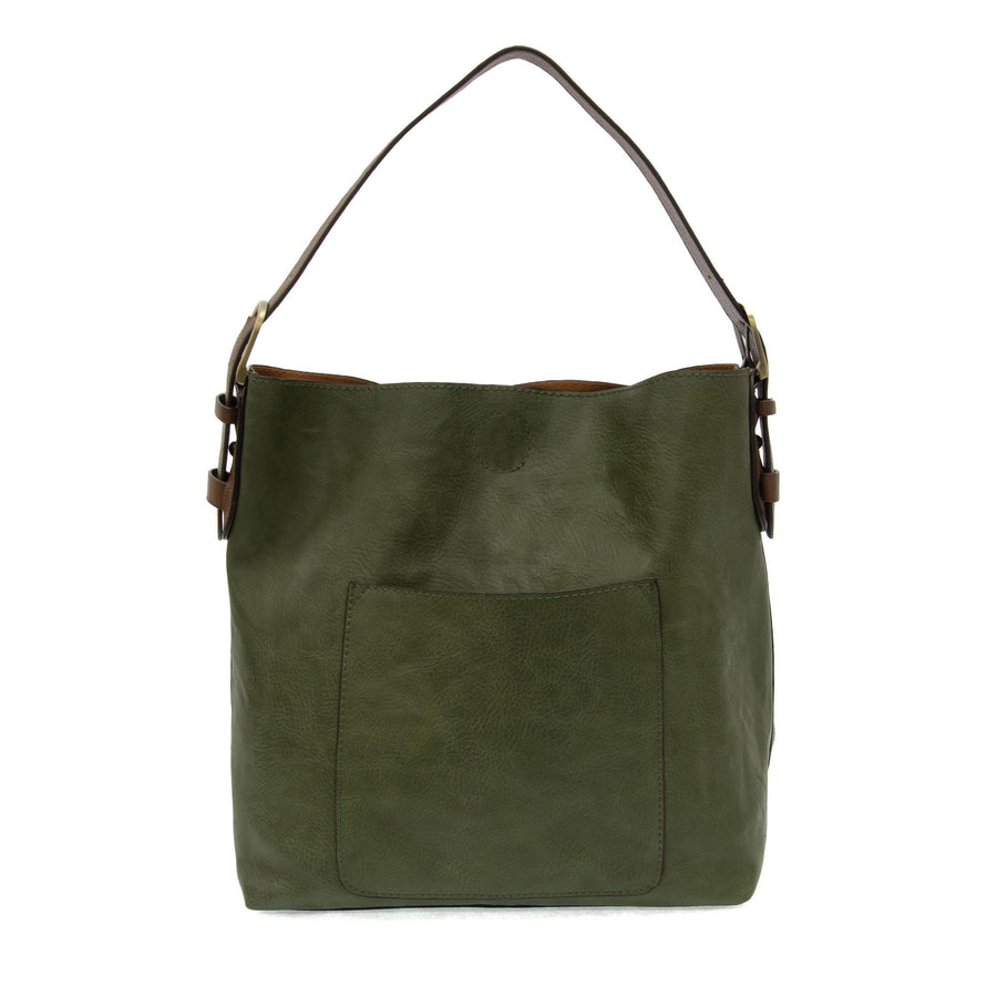 DARK BASIL HOBO BAG WITH COFFEE HANDLE
