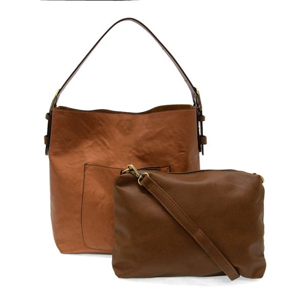 METALLIC COPPER HOBO WITH COFFEE HANDLE HANDBAG