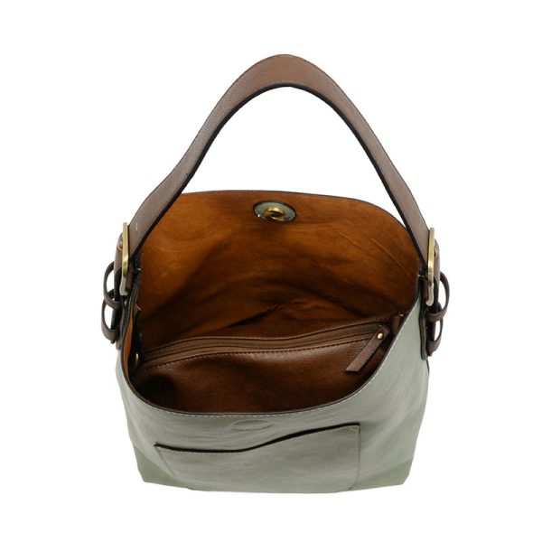 DUSY SAGE HOBO HANDBAG WITH COFFEE HANDLE