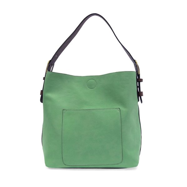 BOUNCY MINT HOBO W/ COFFEE HANDLE HANDBAG