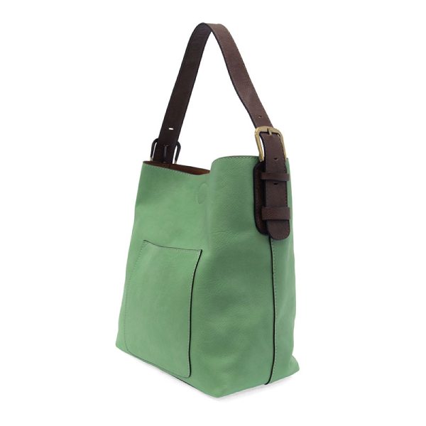 BOUNCY MINT HOBO W/ COFFEE HANDLE HANDBAG
