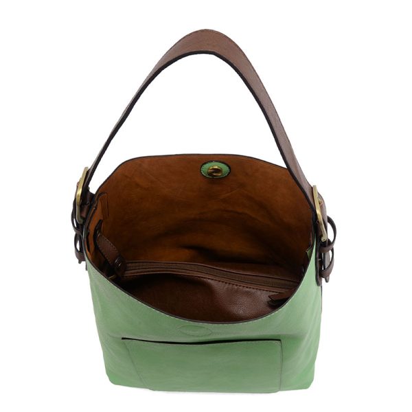 BOUNCY MINT HOBO W/ COFFEE HANDLE HANDBAG