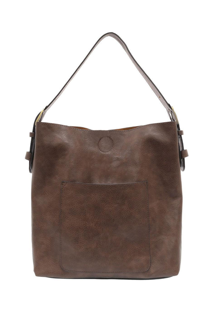 UMBER HOBO BAG WITH BROWN HANDLE