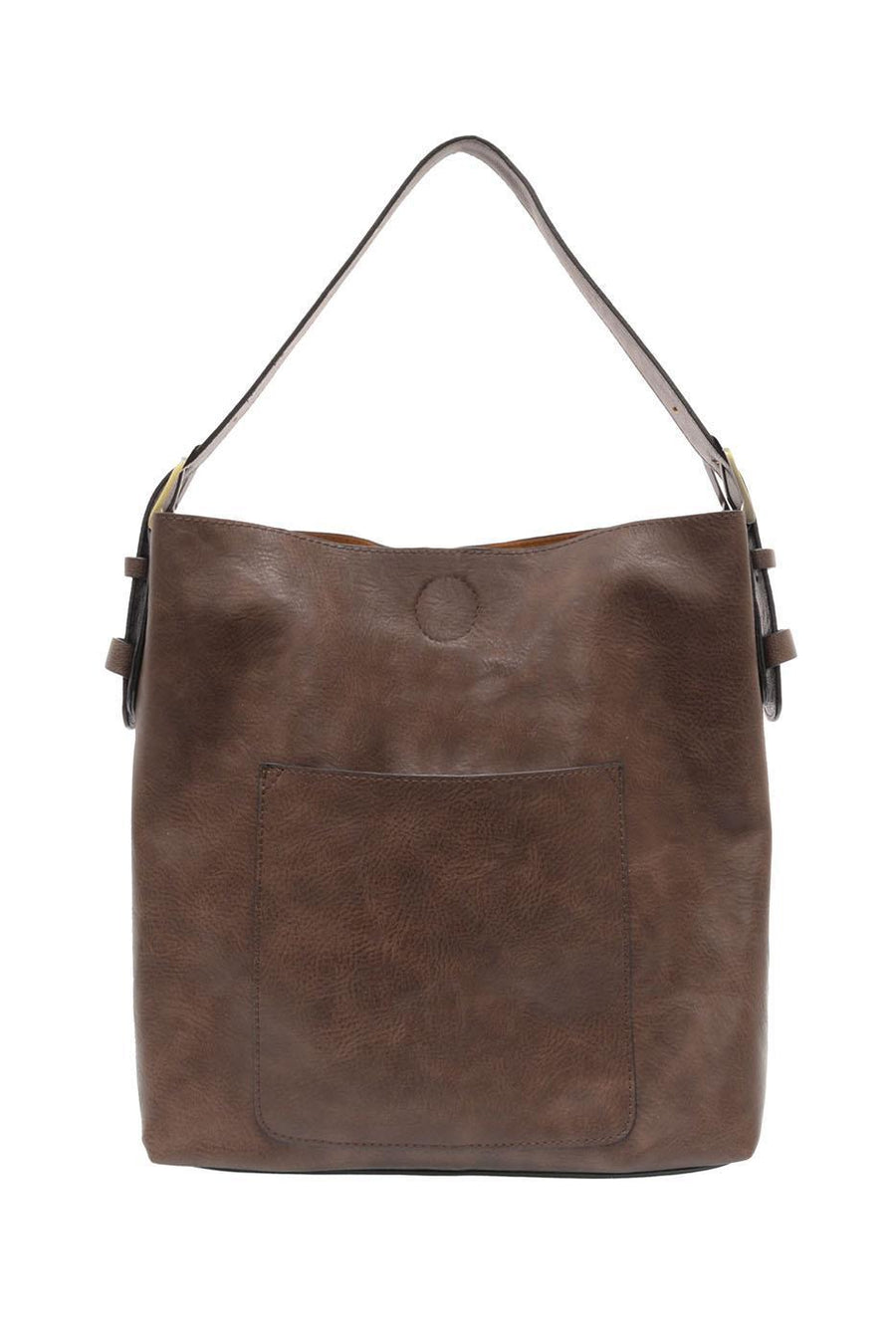 UMBER HOBO BAG WITH BROWN HANDLE
