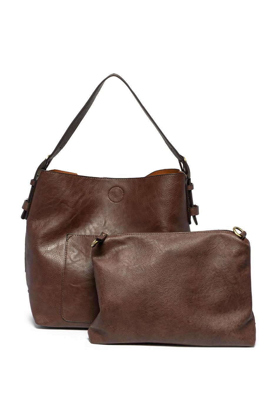 UMBER HOBO BAG WITH BROWN HANDLE
