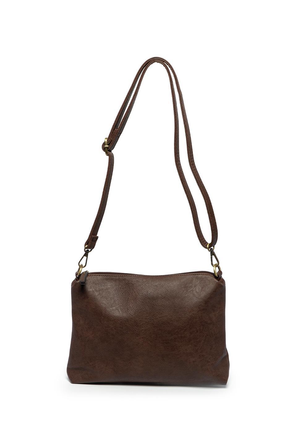 UMBER HOBO BAG WITH BROWN HANDLE