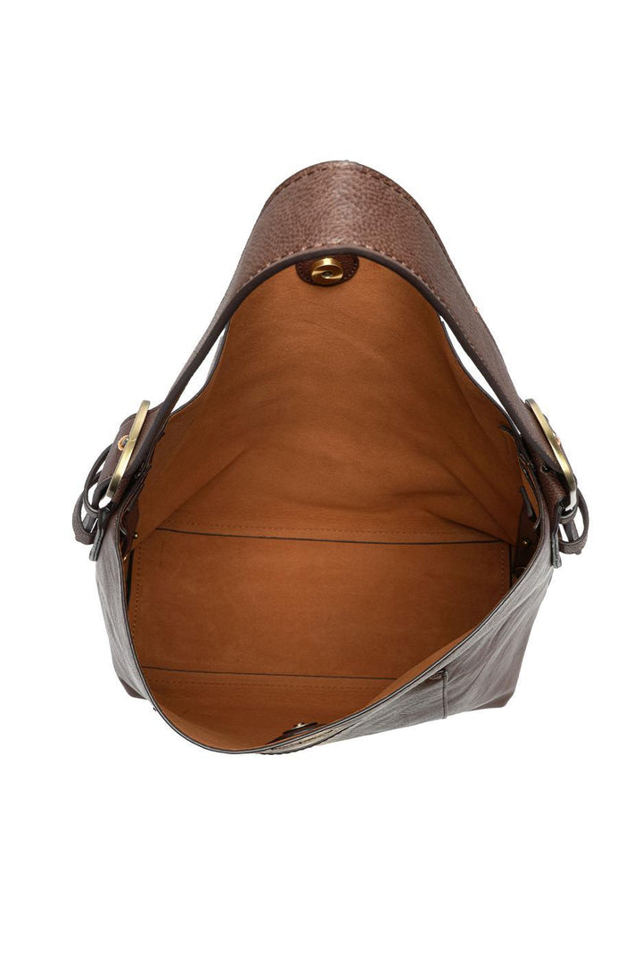 UMBER HOBO BAG WITH BROWN HANDLE