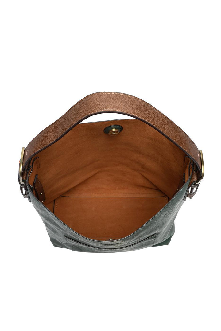 CASTLETON GREEN HOBO BAG WITH COFFEE HANDLE