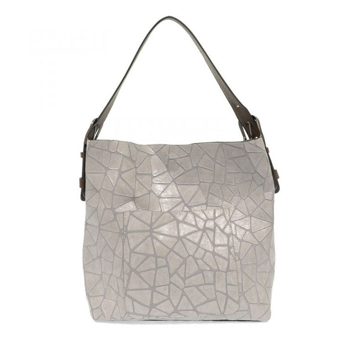 LIGHT GREY GEO TEXTURE HANDBAG