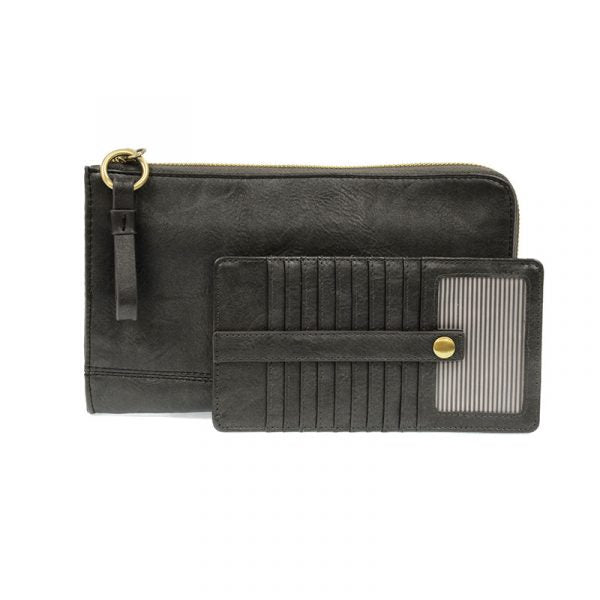 METALLIC GRAPHITE KARINA CONVERTIBLE WRISTLET & WALLET