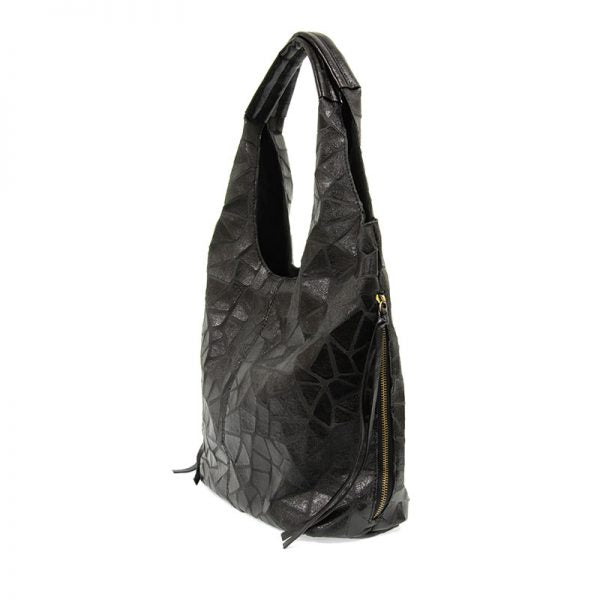 BLACK ALEYSIA GEOMETRIC  HOBO BAG