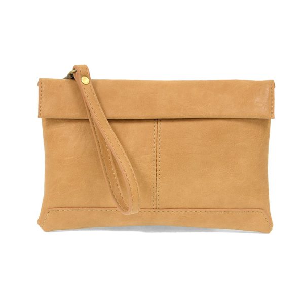 CAMEL KIARA FOLDOVER CONVERTIBLE CROSSBODY WRISTLET