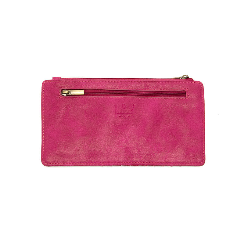 MAGENTA DISTRESSED KARA MINI WALLET
