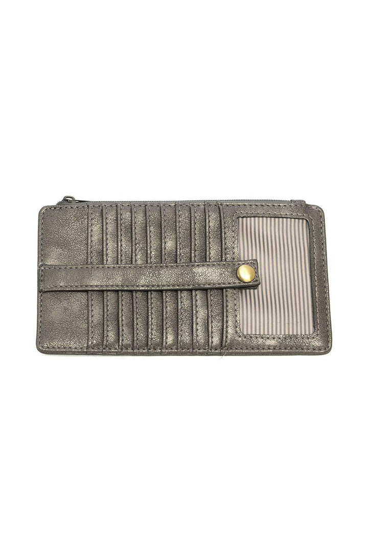 METALLIC DARK CHROME KARA MINI WALLET