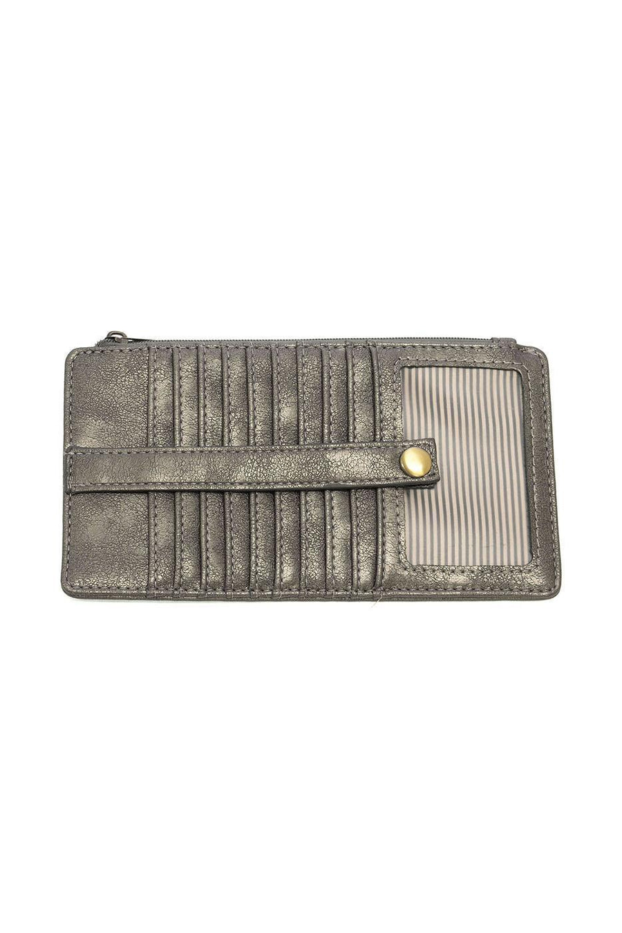 METALLIC DARK CHROME KARA MINI WALLET
