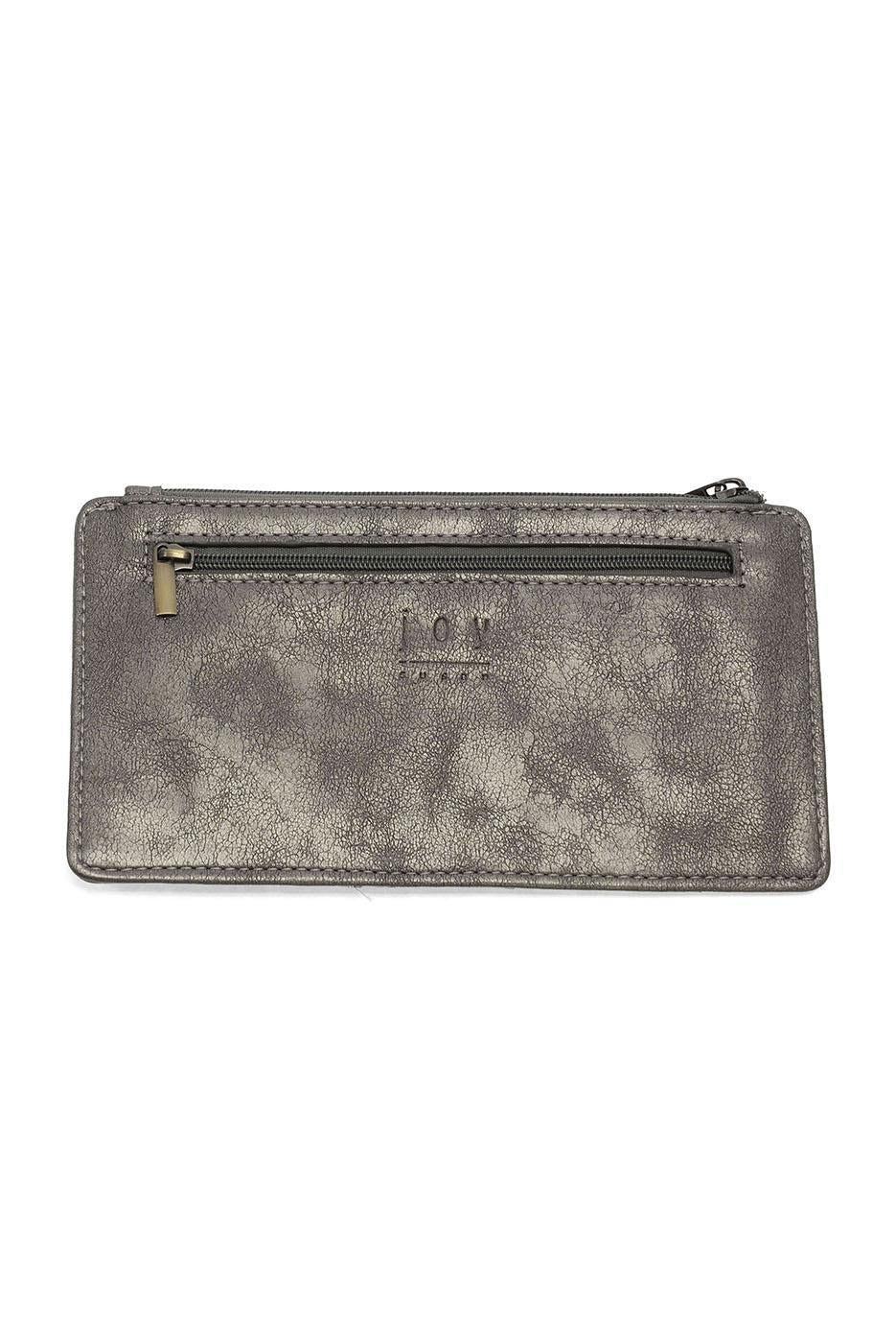 METALLIC DARK CHROME KARA MINI WALLET