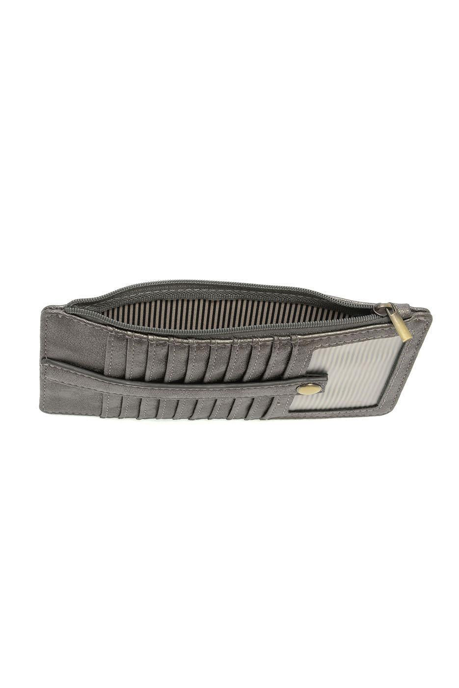 METALLIC DARK CHROME KARA MINI WALLET