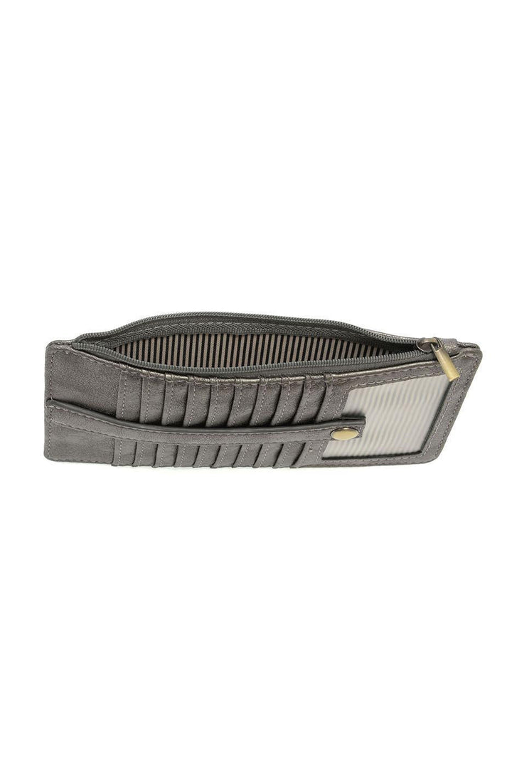 METALLIC DARK CHROME KARA MINI WALLET
