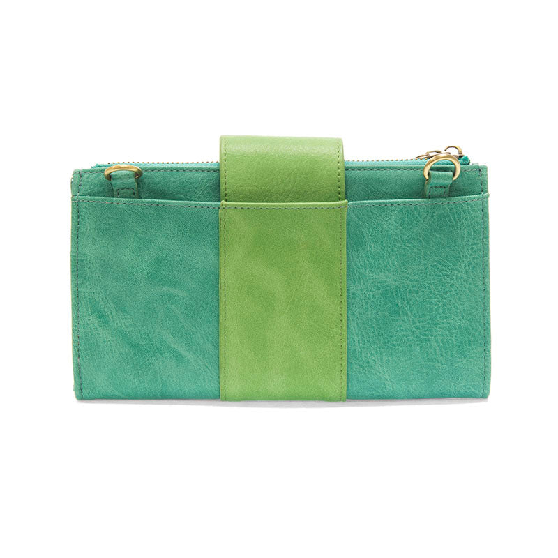 TRUE TURQ + SPRING GREEN CAMRYN COLORBLOCK WALLET CROSSBODY