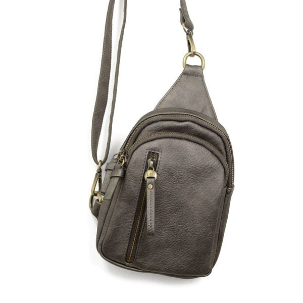 METALLIC DARK CHROME SKYLER SLING BAG
