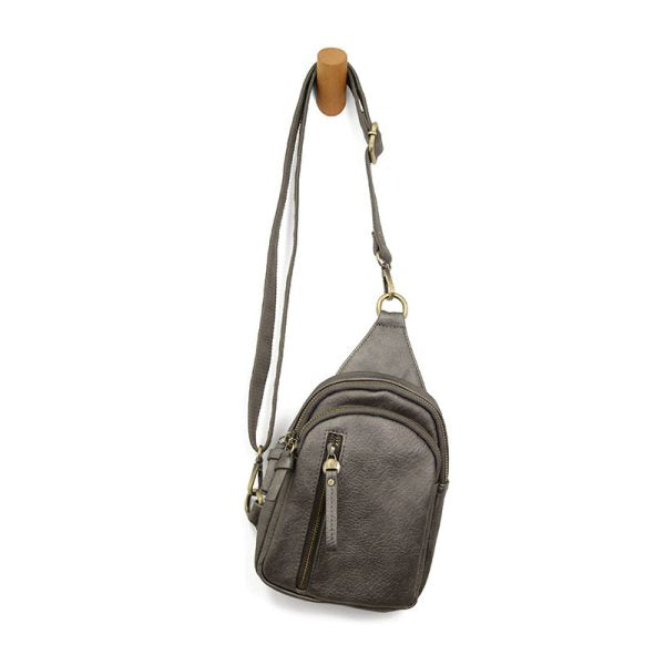 METALLIC DARK CHROME SKYLER SLING BAG
