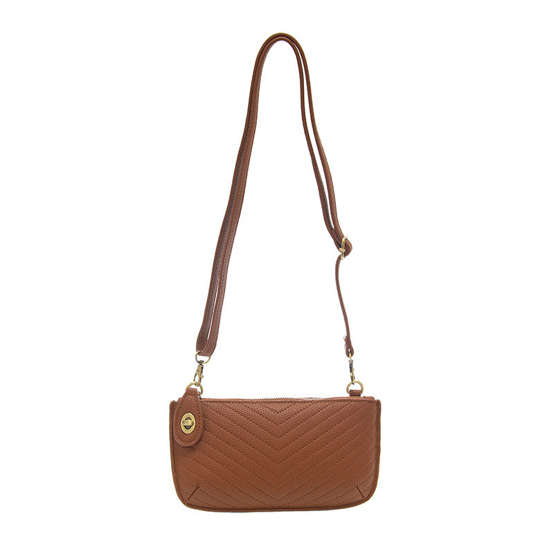 CARAMEL QUILTED CROSSBODY WRISTLET