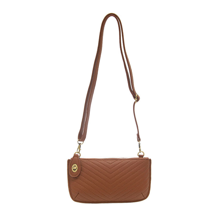 CARAMEL QUILTED CROSSBODY WRISTLET