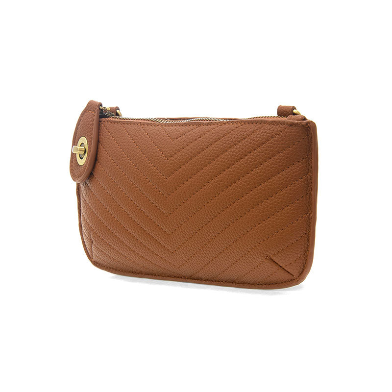 CARAMEL QUILTED CROSSBODY WRISTLET