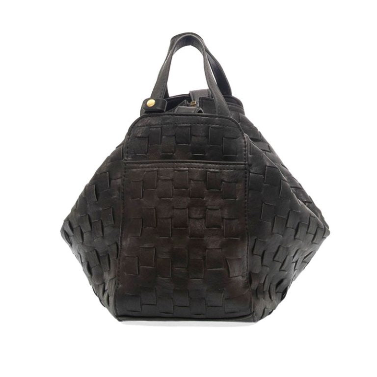 BLACK BRENNA BOWLER SATCHEL BAG
