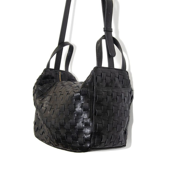 BLACK BRENNA BOWLER SATCHEL BAG