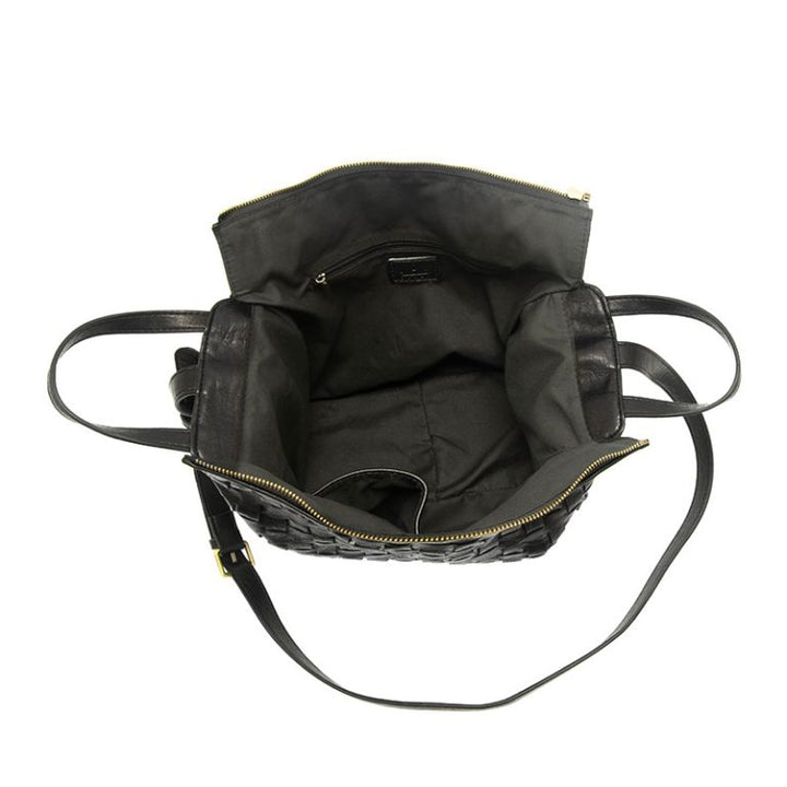 BLACK BRENNA BOWLER SATCHEL BAG