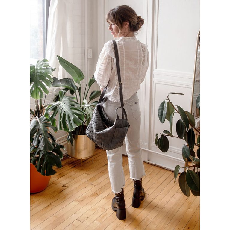 CHARCOAL BRENNA BOWLER SATCHEL BAG